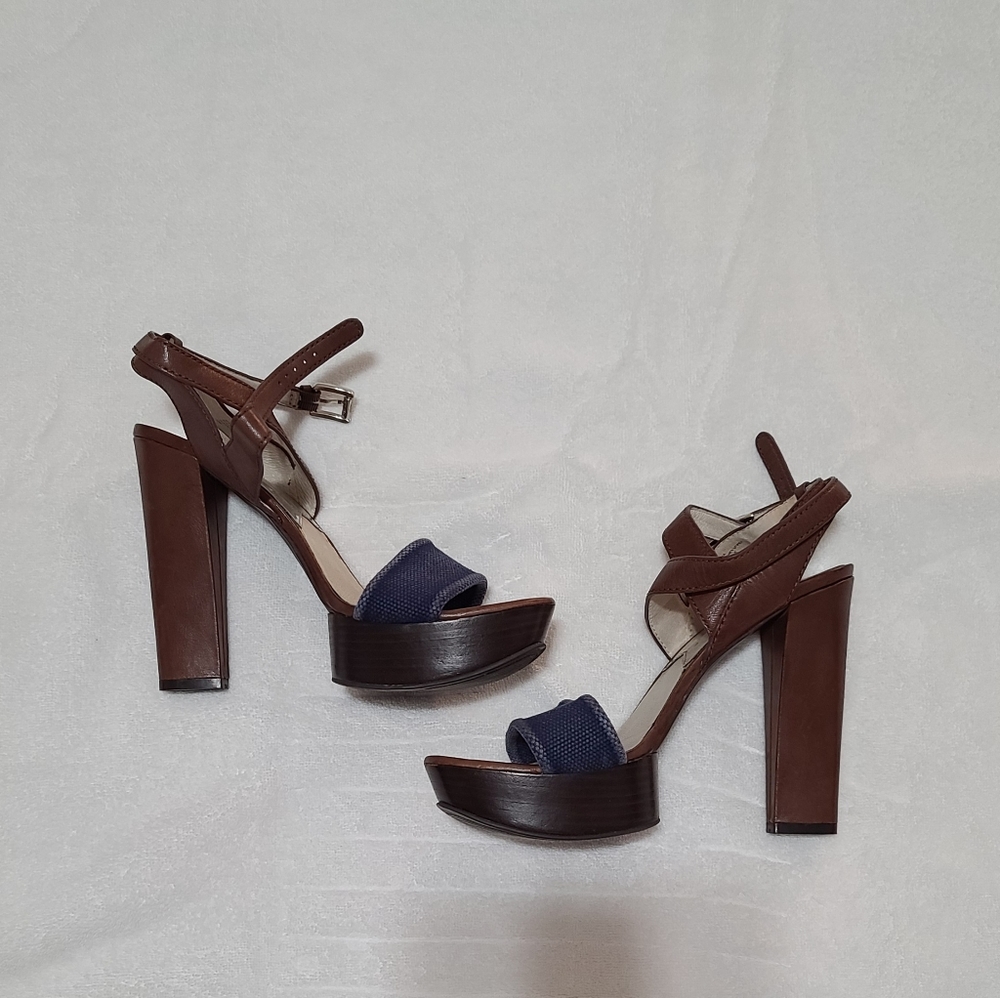 Michael Kors Chocolate and Navy High Heel Sandals